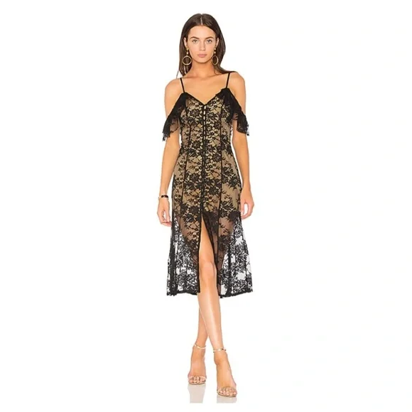 MAJORELLE x REVOLVE White Oak Dress in Black. - size S (also in XS)